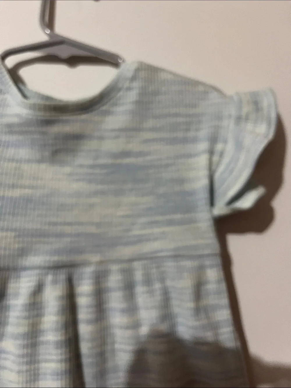 Old Navy Light Blue and Cream Striped Knit Toddler Dress